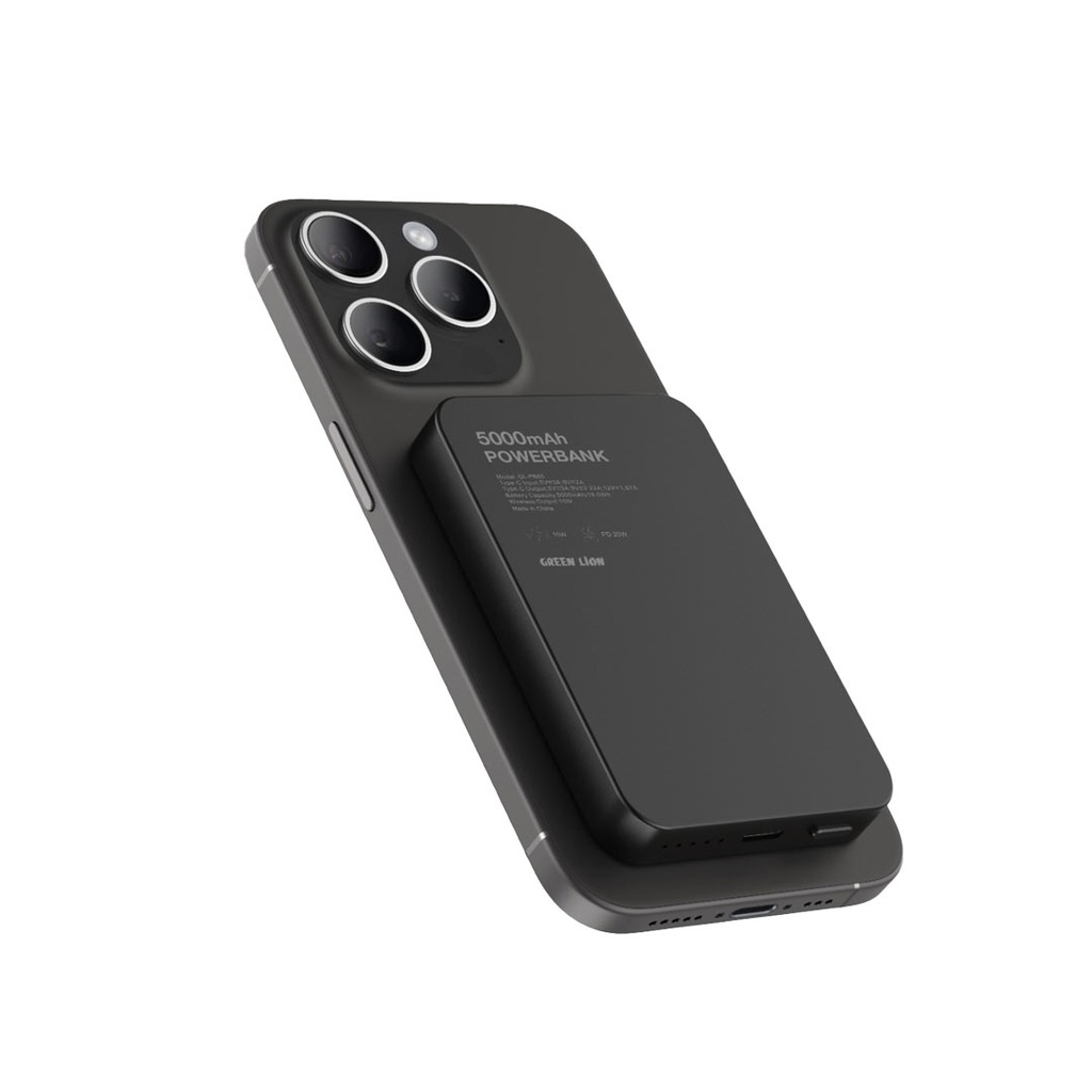 Green Lion Delicate MagSafe 5000 mAh Power Bank - Black {GNDEL5KPBBK}
